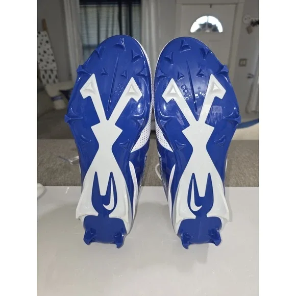 Nike Men's Alpha Menace 4 Pro Football Size 12.5 White/blue And Black FZ7702-107 - Picture 4 of 6